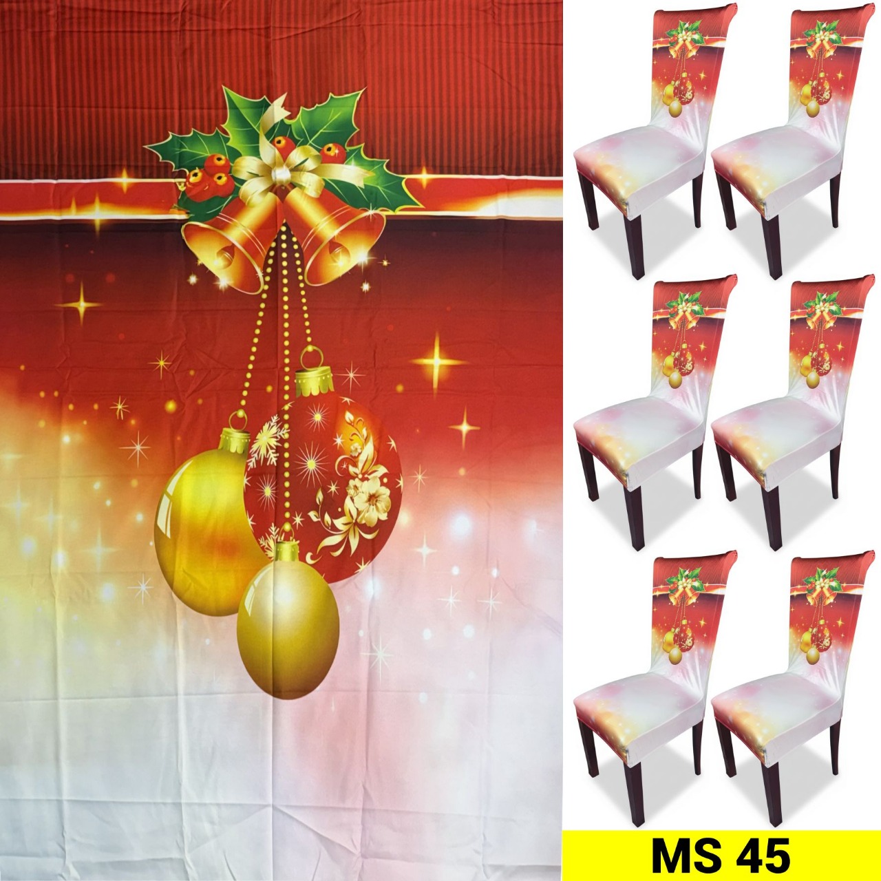 Set mantel + 6 fundas sillas NAVIDAD